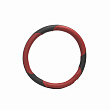 УЦЕНКА Оплётка руля "Luxury" кожа, 3 рельефные  вставки (черный/красный) (М) (Без упаковки)