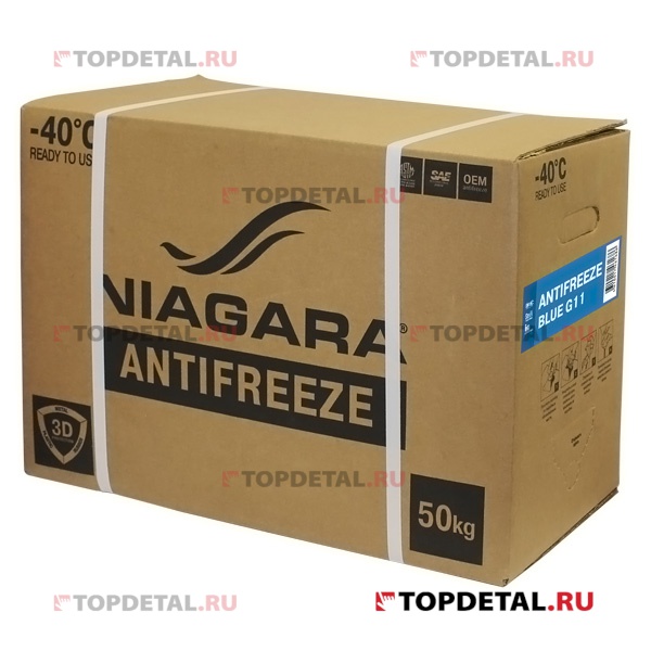 Жидкость охлаждающая "Антифриз" "Ниагара" G11 (синий) Bag-in-Box 50 кг
