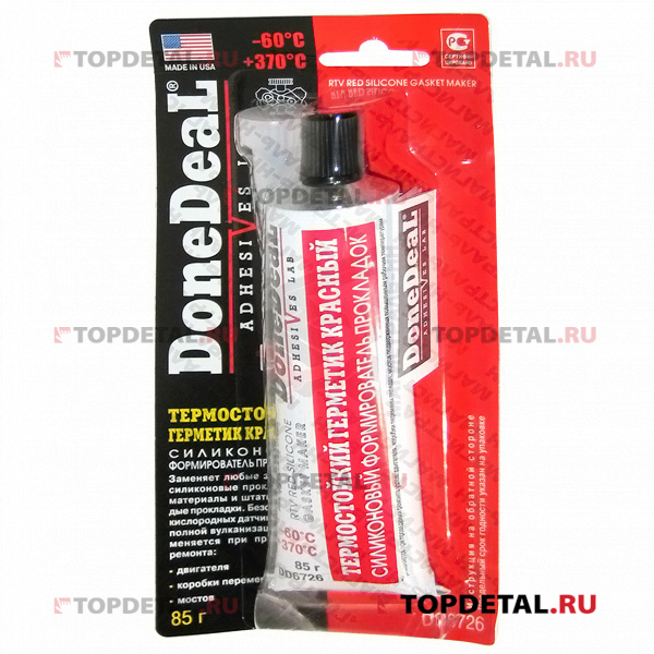 Герметик - прокладка силиконовый красный термостойкий DoneDeal 85 г