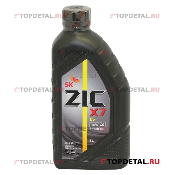 Масло ZIC X7 LS моторное 10W40 1 л  (синтетика)