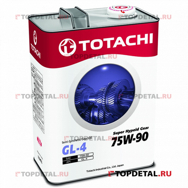 Масло TOTACHI трансмиссионное 75W90 Super Hypoid Gear Oil GL-4 4л (полусинтетика)