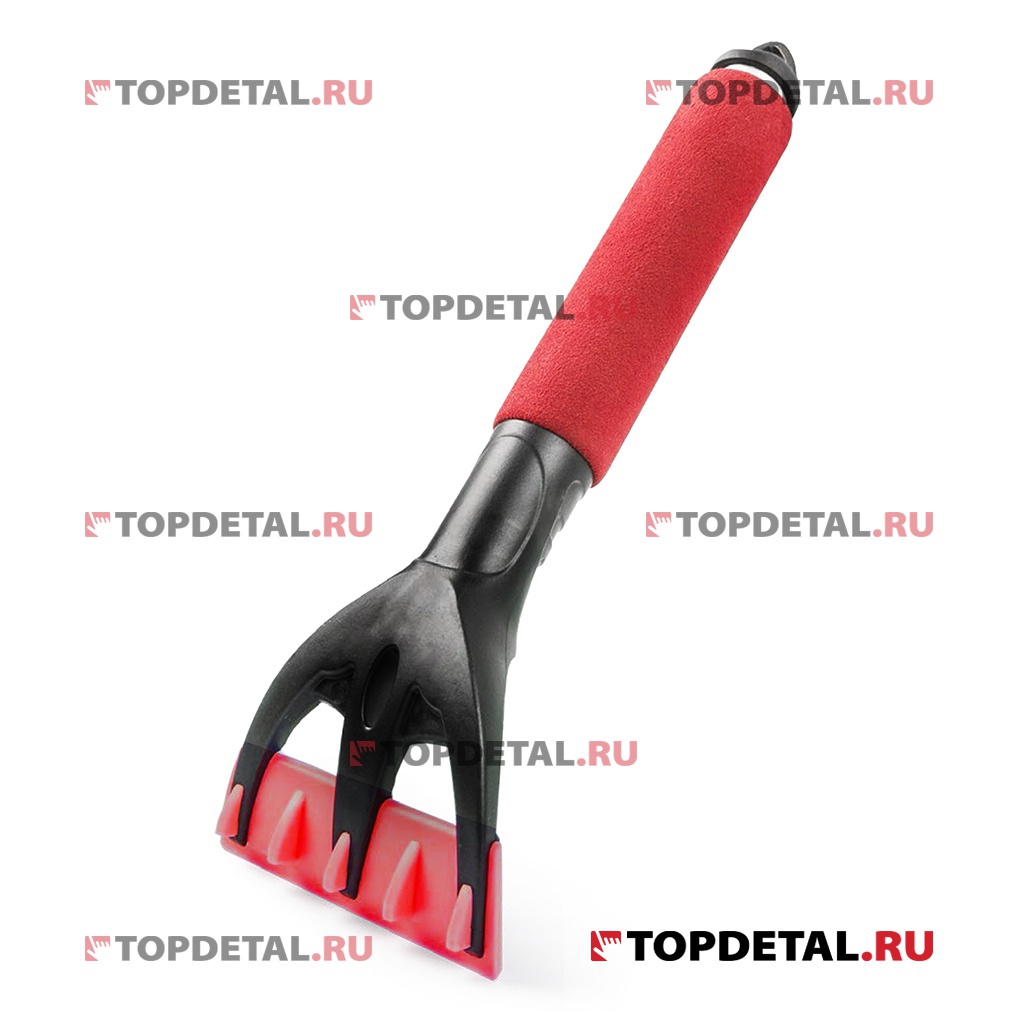 Скребок для снега 30 см.(черн/красный) с мягкой ручкой AUTOPROFI