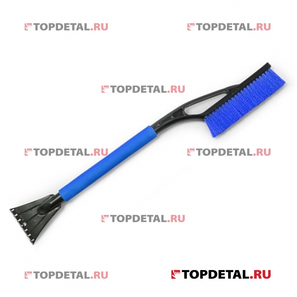 Щетка-скребок для снега 70 см. AUTOPROFI черн/синяя мягкая ручка удлиненная