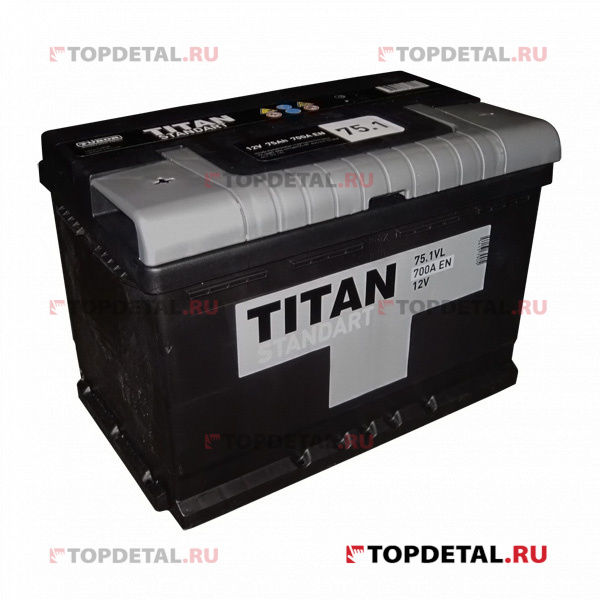 Аккумулятор 6СТ-75.1 TITAN Standart п.п. пуск.ток 700 А (278*175*190) клеммы евро
