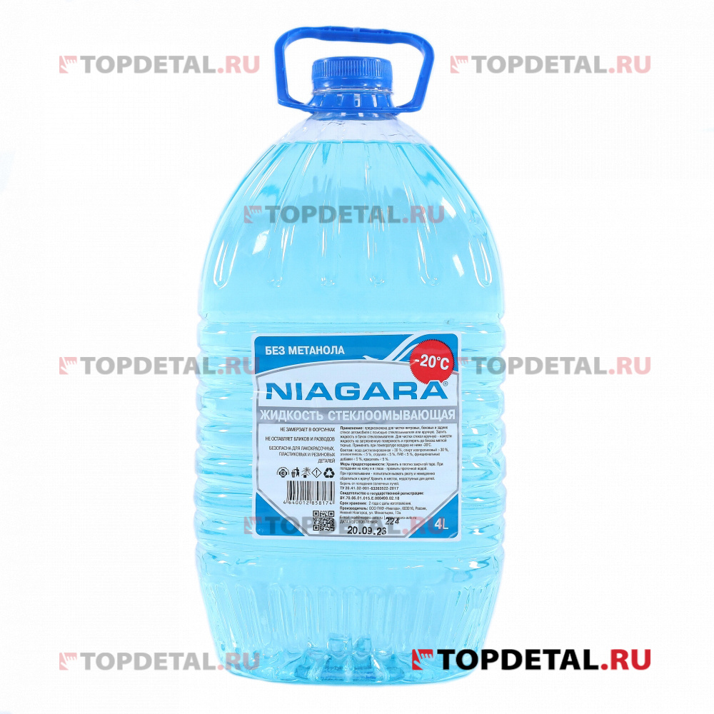 Жидкость омывания стекол Ниагара 4 л "Универсальная" Red Bubble (незамерзайка до -20) без метанола