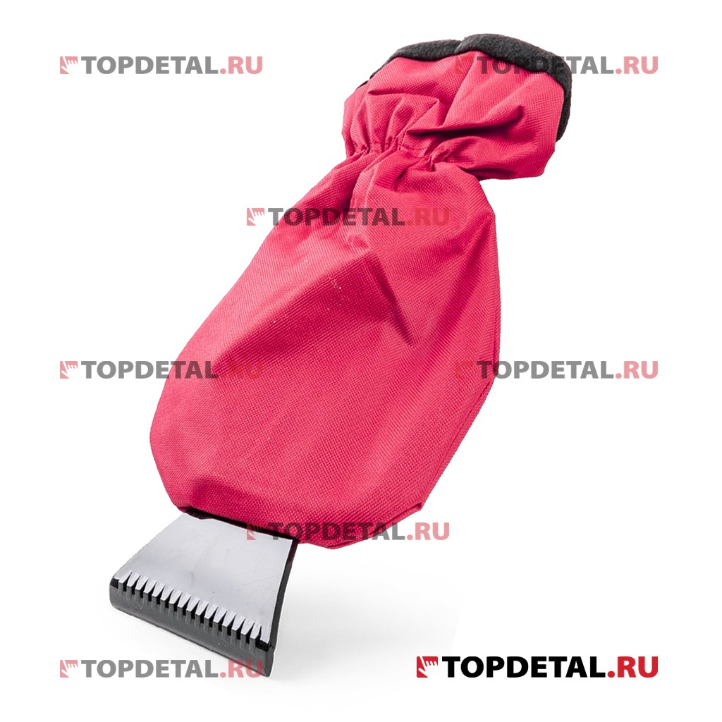 Скребок-рукавица для снега 23 см.(красная) ткань оксфорд/подклад велюр AUTOPROFI