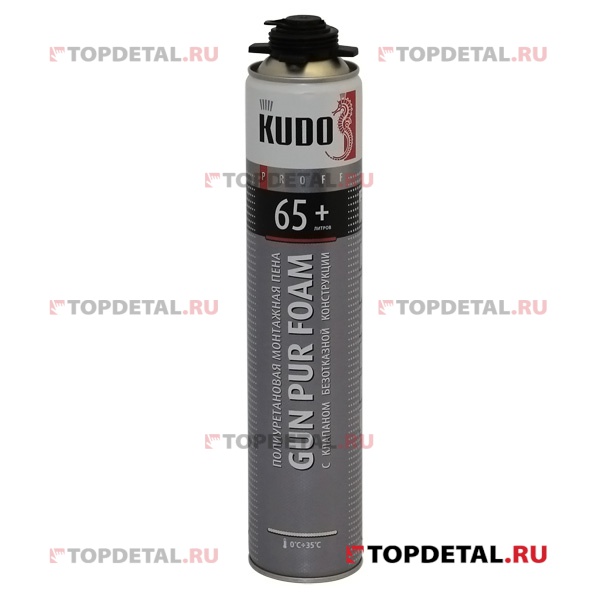 Пена монтажная полиуретановая профессиональная KUDO PROFF 65+ 1000 мл (под пистолет)