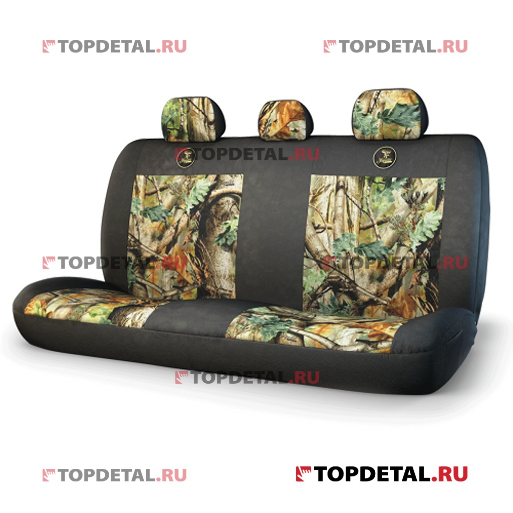 Чехол на сиденье универсальный "Зверобой" задний ряд брезентовая ткань (летний камуфляж)