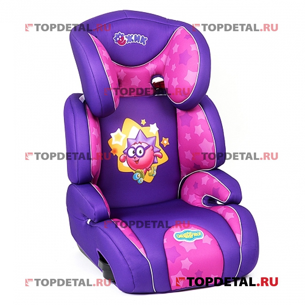 Кресло детское (от 15 до 36 кг) до 12 лет Смешарики полиэстер (фиолетовый) "Ёжик"