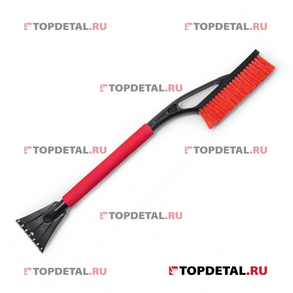Щетка-скребок для снега 70 см. AUTOPROFI черн/красная мягкая ручка удлиненная