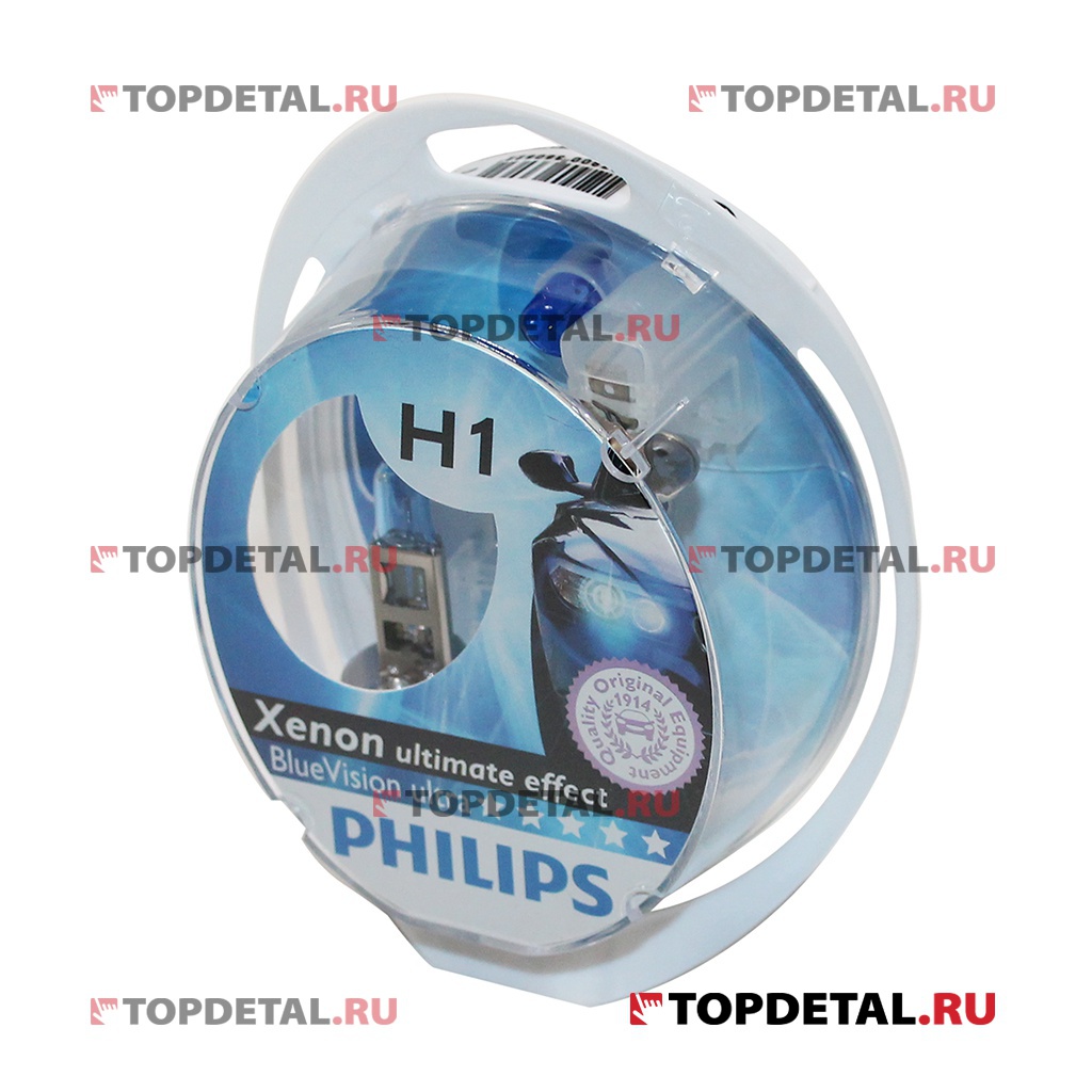 Лампа галогенная H1 12В 55 Вт P14,5s Blue Vision Ultra (блистер 2шт.) PHILIPS