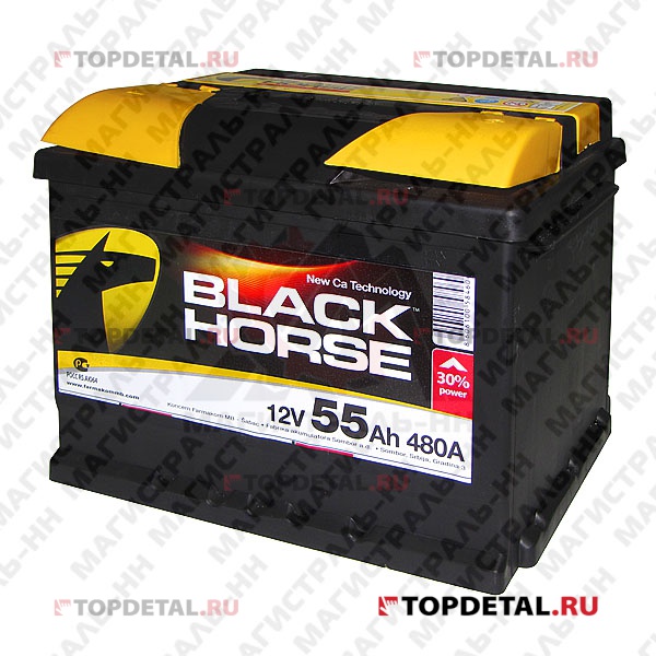 Аккумулятор 6СТ-55 Black Horse п.п. пуск.ток 480 А (242*175*190) клеммы евро