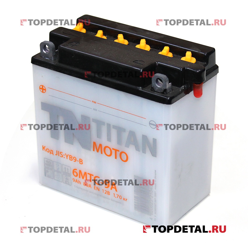 Аккумулятор 6МТС-9А TITAN MOTO пуск.ток 80 А (138*77*141)