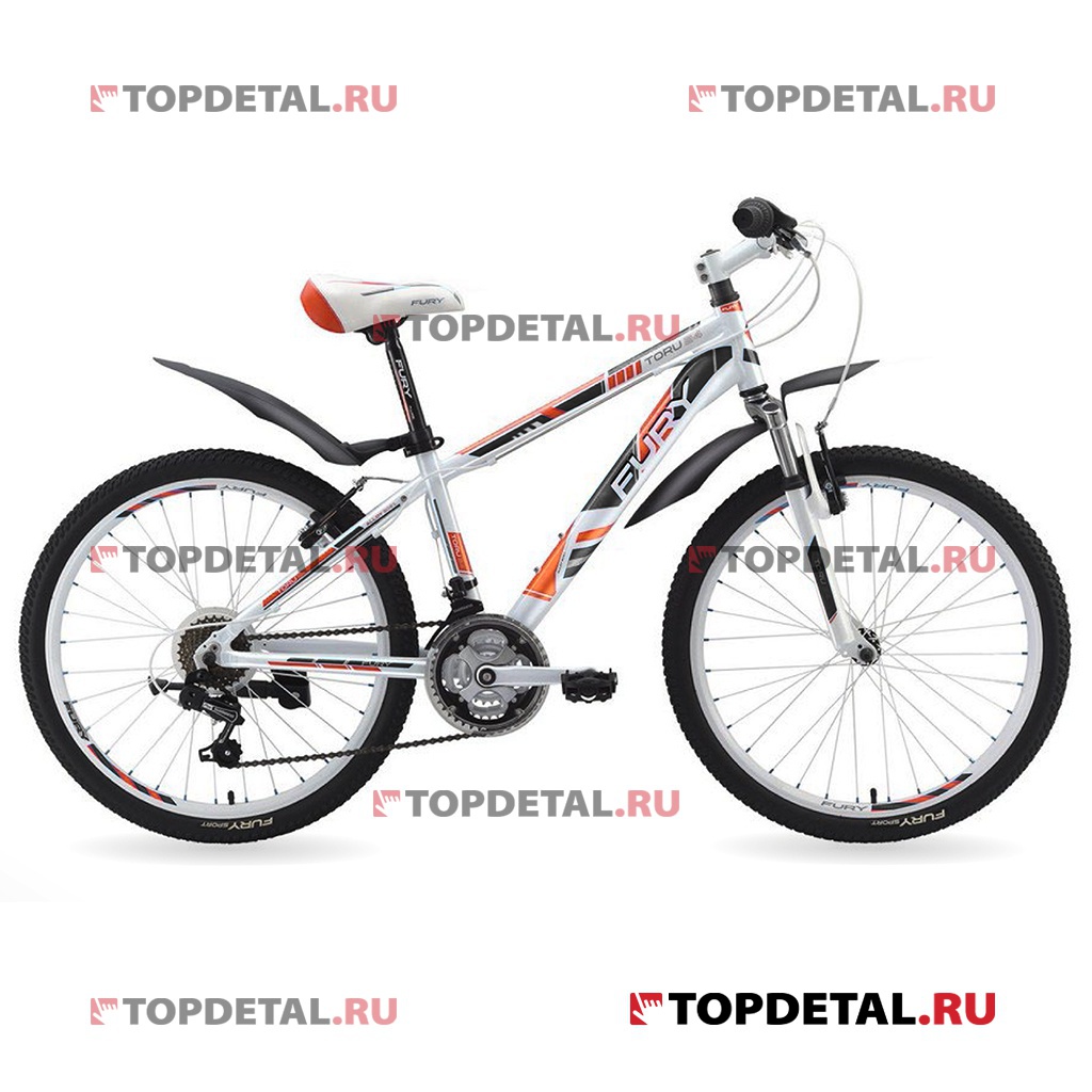 Велосипед FURY Toru 24 белый/оранжевый/черный