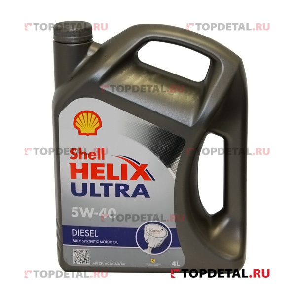 Масло Shell моторное 5W40 Helix Diesel Ultra A3/B3, A3/B4, SN/CF 4 л (синтетика)