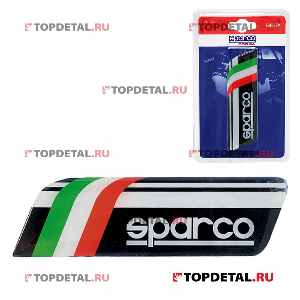 Эмблема с логотипом "SPARCO" итальянский флаг (черный)