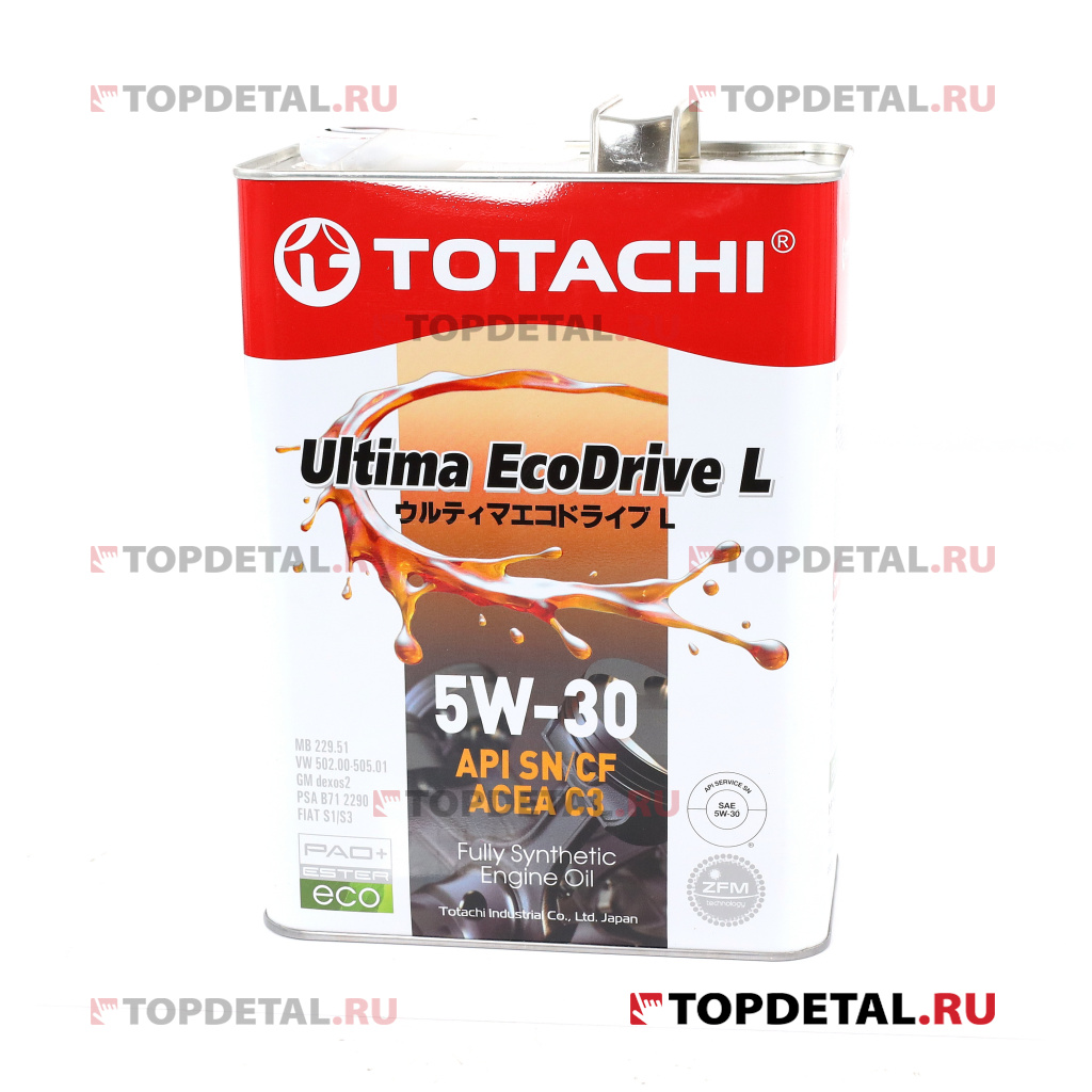 Масло TOTACHI моторное 5W30 Ultima EcoDrive L SN/CF 4л (синтетика)