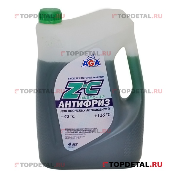 Жидкость охлаждающая "Антифриз" AGA зеленый (-42) для японских автомобилей 4 л