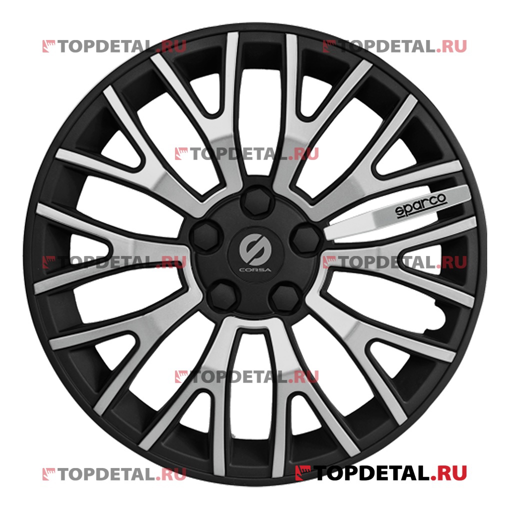 Колпак колеса R15 WC-1350 UltraLeggera (пруж) к-т 4 шт. (черн/серебро) SPARCO
