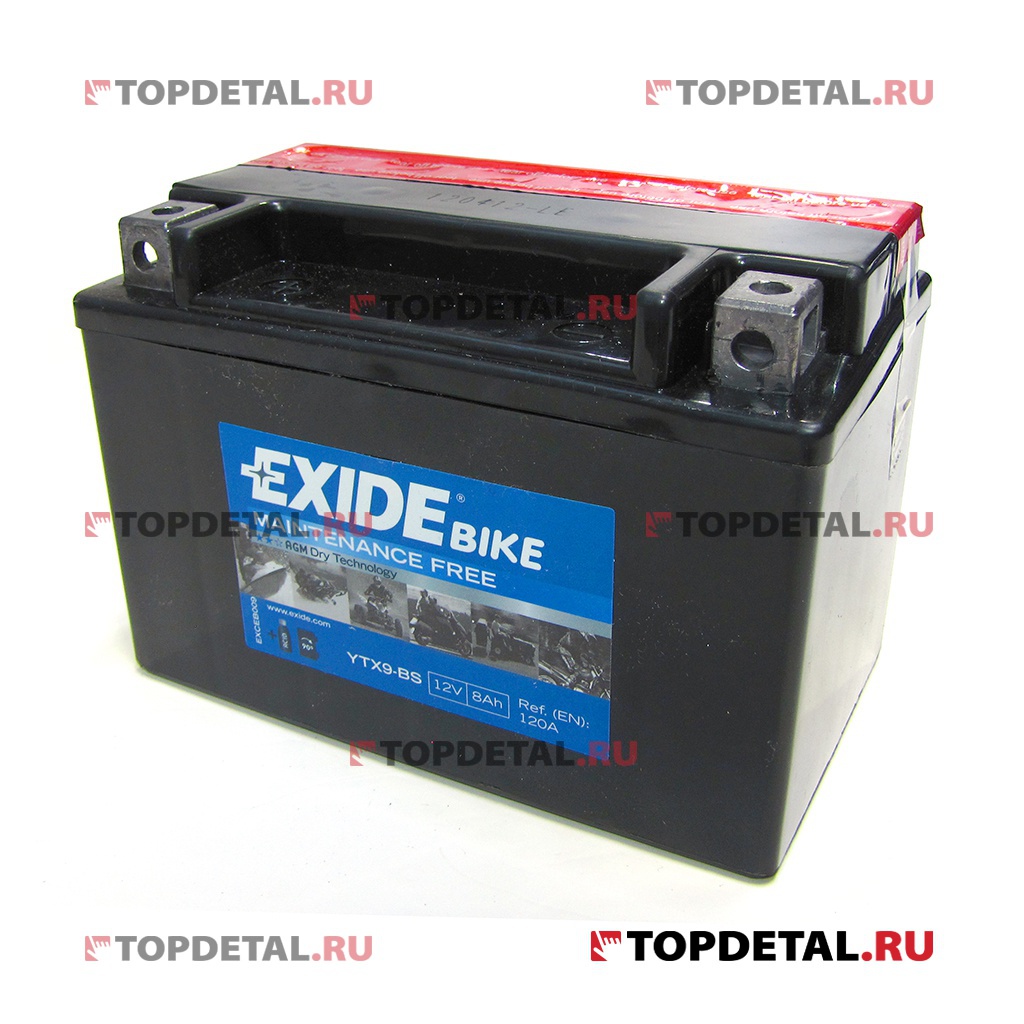Аккумулятор 6СТ-8 EXIDE MOTO п.п. пуск.ток 120А (150х87х105) YTX9-BS