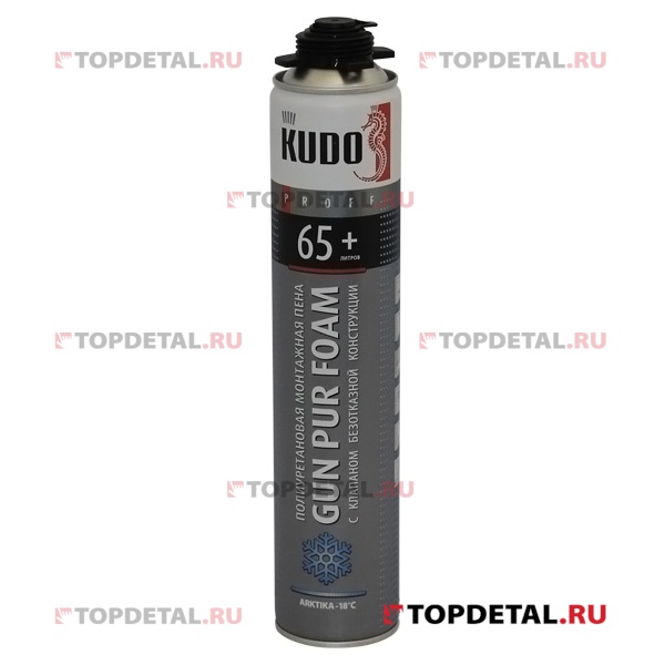 Пена монтажная полиуретановая профессиональная KUDO PROFF 65+ARKTIKA 1000 мл (под пистолет)