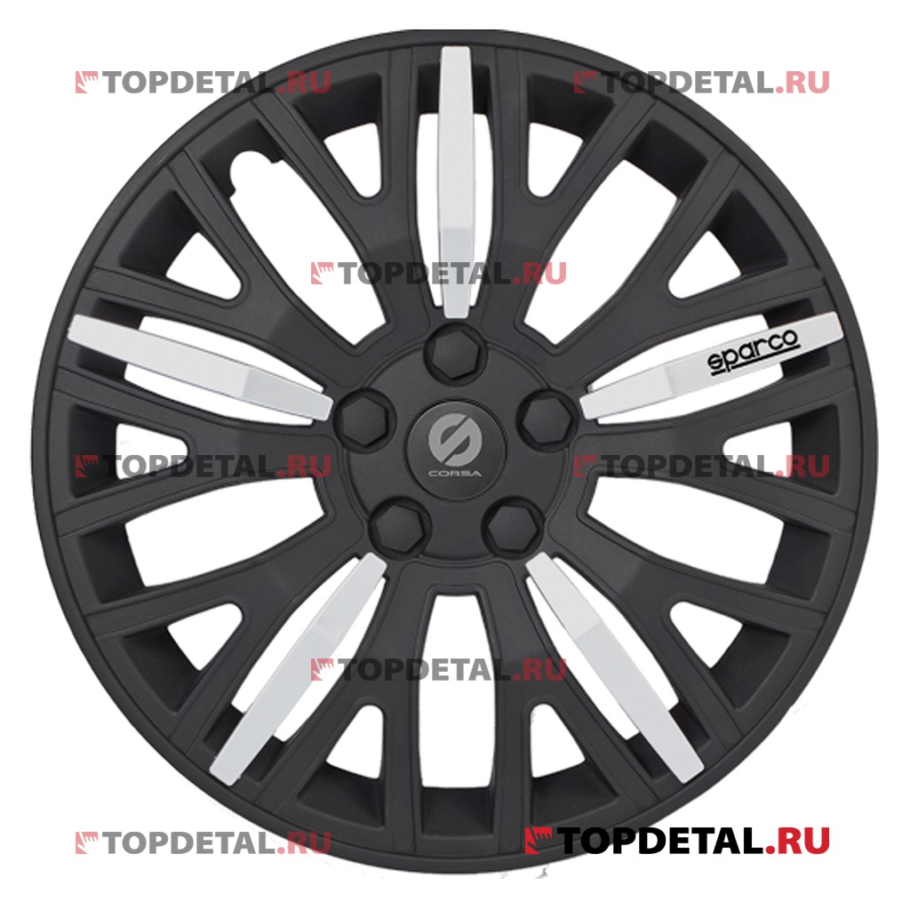 Колпак колеса R15 WC-1350 Leggera (пруж) к-т 4 шт. (черн/серебро) SPARCO