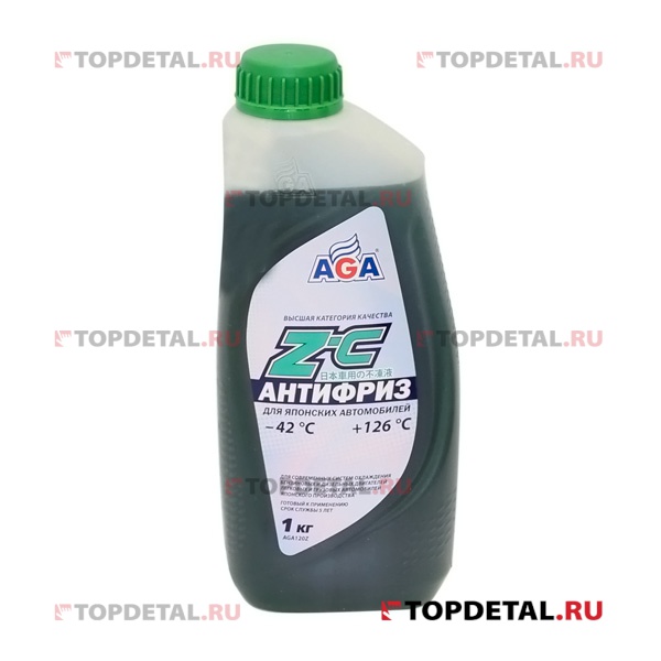 Жидкость охлаждающая "Антифриз" AGA зеленый (-42) для японских автомобилей 1 л