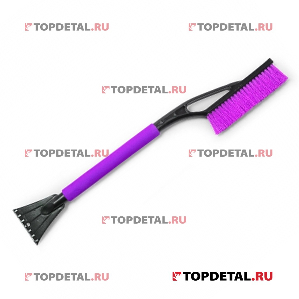 Щетка-скребок для снега 70 см. AUTOPROFI черн/фиолет.мягкая ручка удлиненная