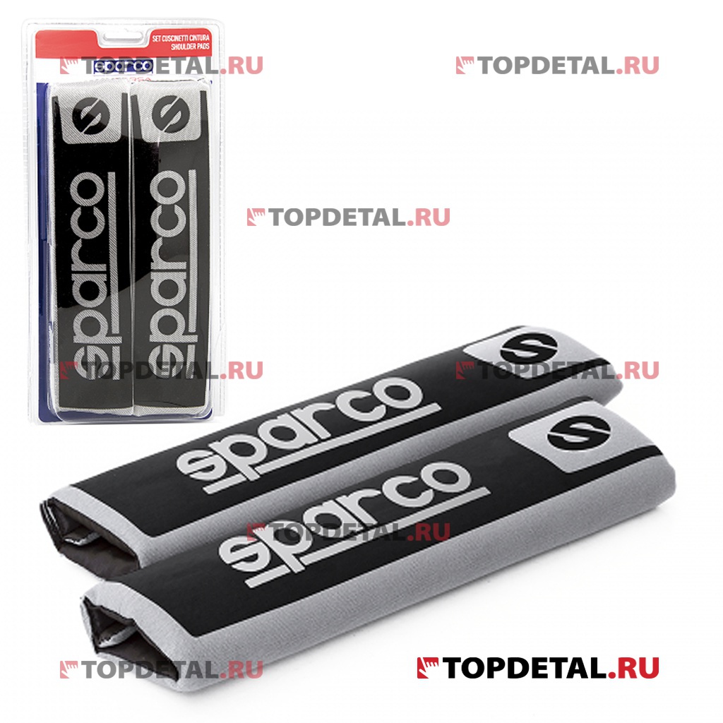 Накладки на ремень безопасности SPARCO "Classic" (черный/серый) (к-т 2шт)