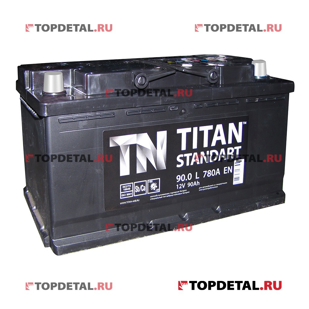Аккумулятор 6СТ-90.0 TITAN Standart о.п. пуск.ток 780 А (352*175*190) клеммы евро