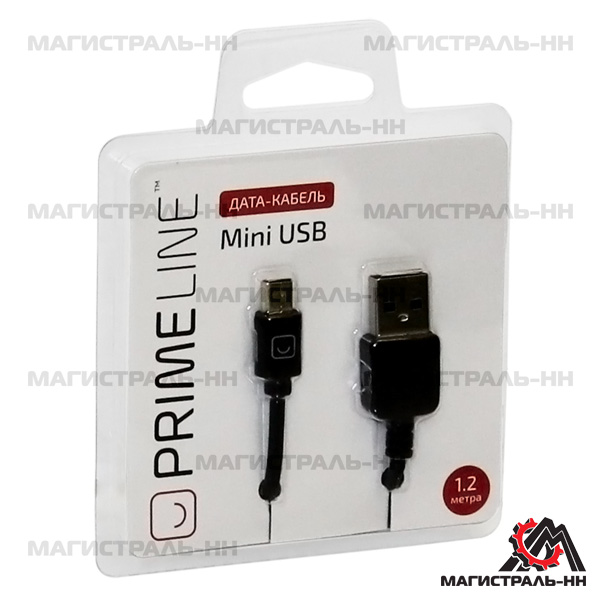 Кабель mini USB (1,2 м) Prime Line черный