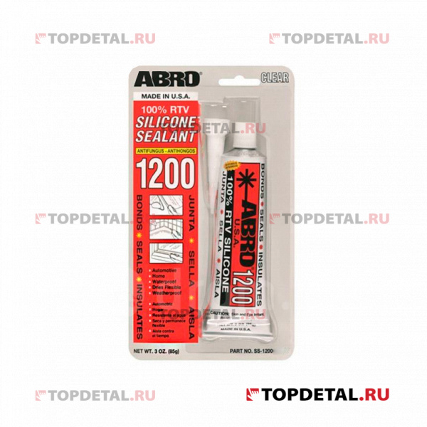 Герметик силиконовый 1200 (прозрачный) 85 г. ABRO