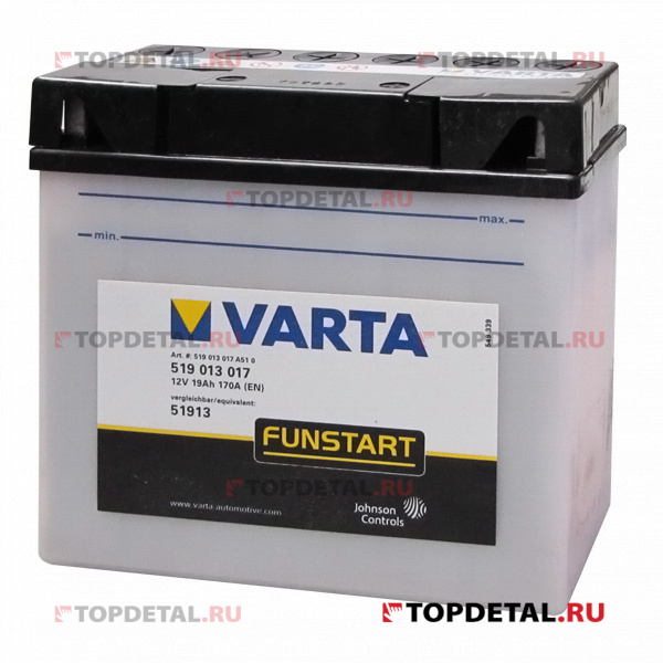 Аккумулятор 12СТ-19 VARTA Funstart Moto о.п. пуск.ток 170 А (186*82*171)