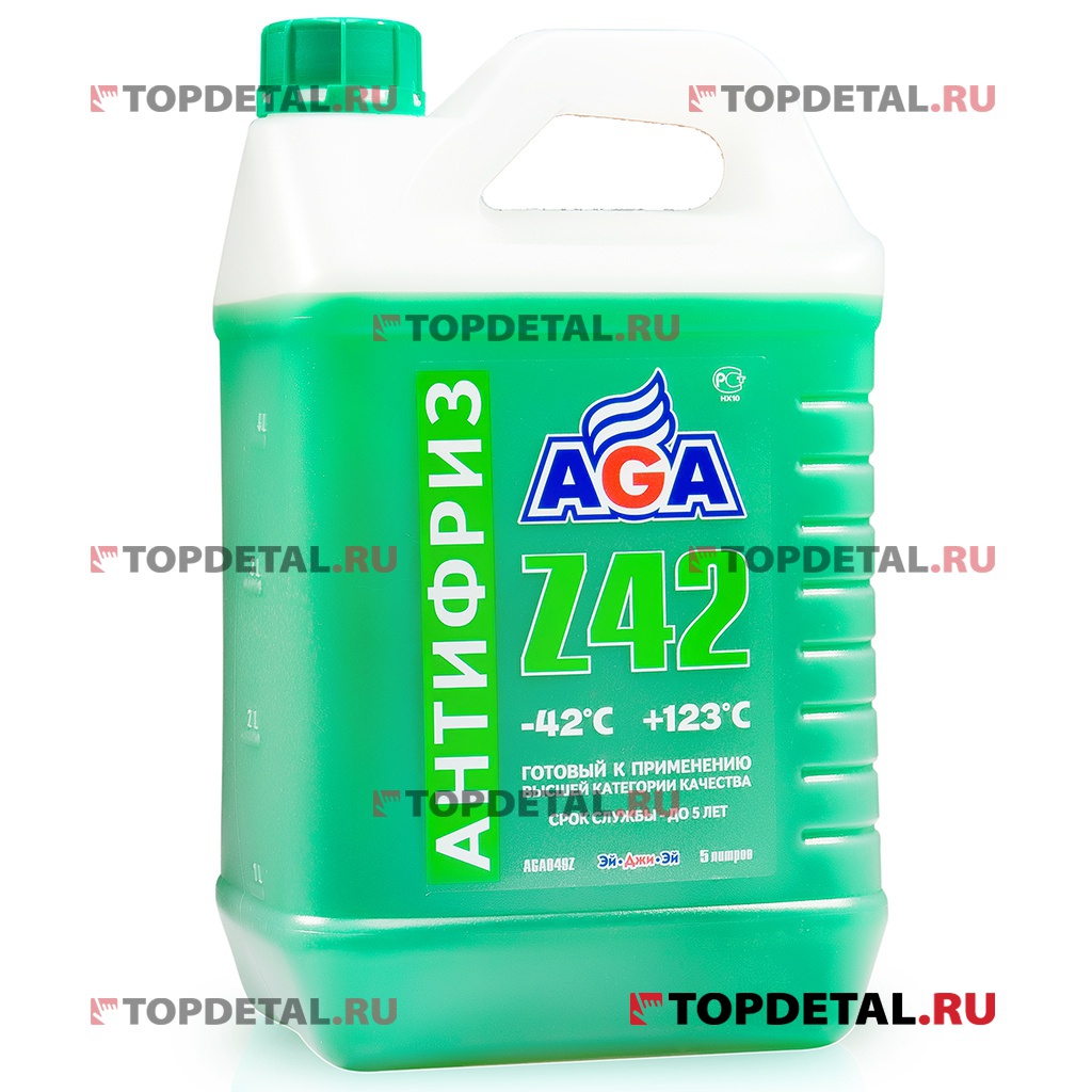 Жидкость охлаждающая "Антифриз" AGA Z-42 зеленый (-42) 5 л G48