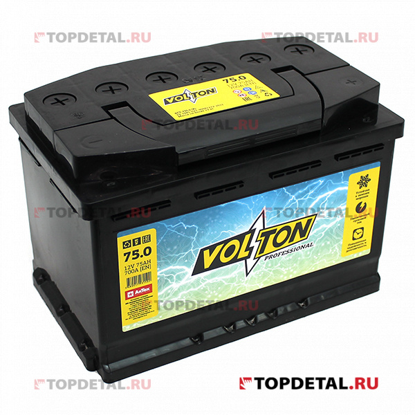 Аккумулятор 6СТ-75.0 VOLTON PROFESSIONAL о.п. пуск.ток 700 А (276*175*190) клеммы евро