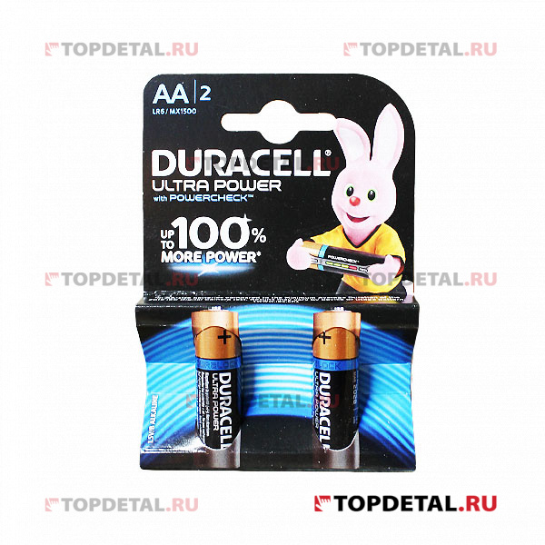 Элемент питания DURACELL MX 1500\LR6 BP2 TURBO (блистер 2 шт.) AA (батарейка)