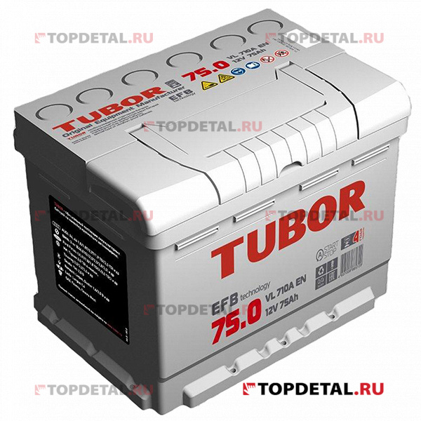 Аккумулятор 6СТ-75.0 TUBOR EFB о.п. пуск.ток 760 А (276*175*190) клеммы евро