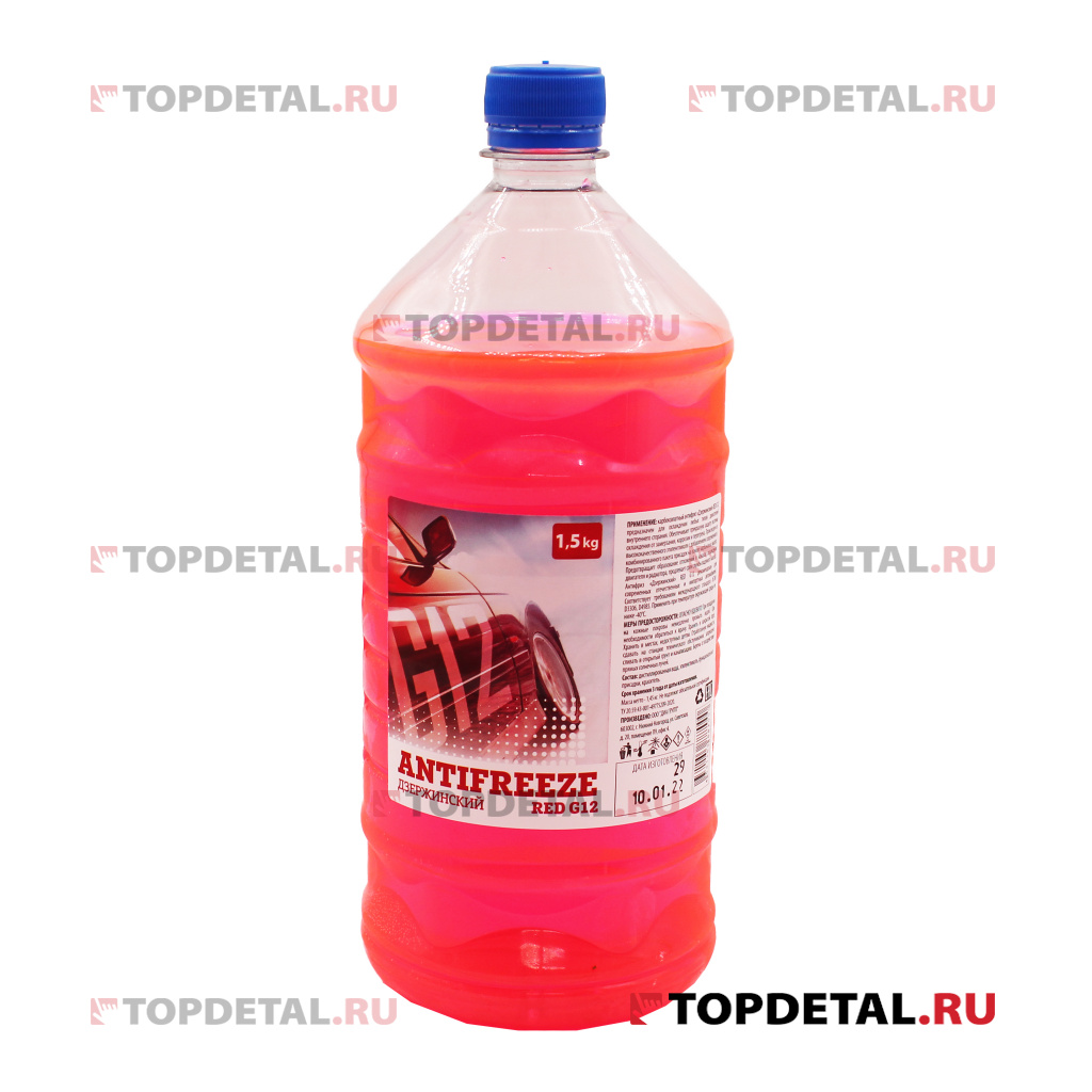 Жидкость охлаждающая "Антифриз" "Дзержинский ГОСТ" G12 (красный) 1,5 кг (бутылка ПЭТ)
