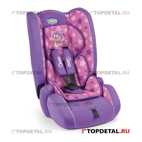 Кресло детское (от 9 до 36 кг) до 12 лет Смешарики полиэстер (фиолетовый) "Ежик"