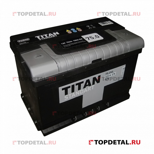 Аккумулятор 6СТ-75.0 TITAN Standart о.п. пуск.ток 650 А (278*175*190) клеммы евро