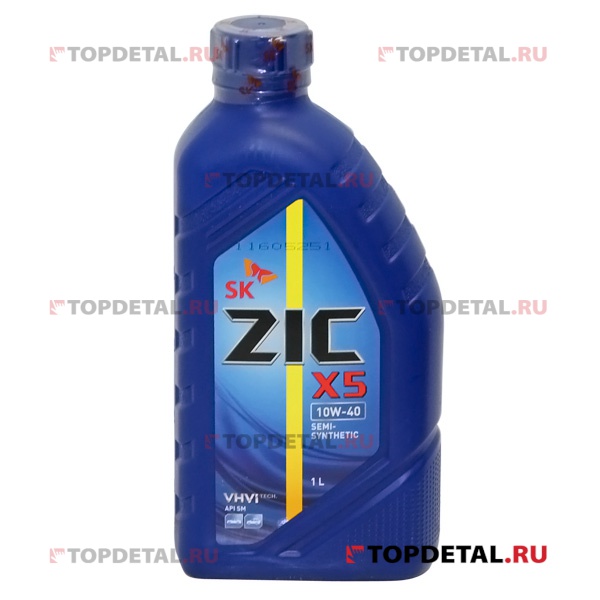 Масло ZIC X5 моторное 10W40 1 л  (полусинтетика)