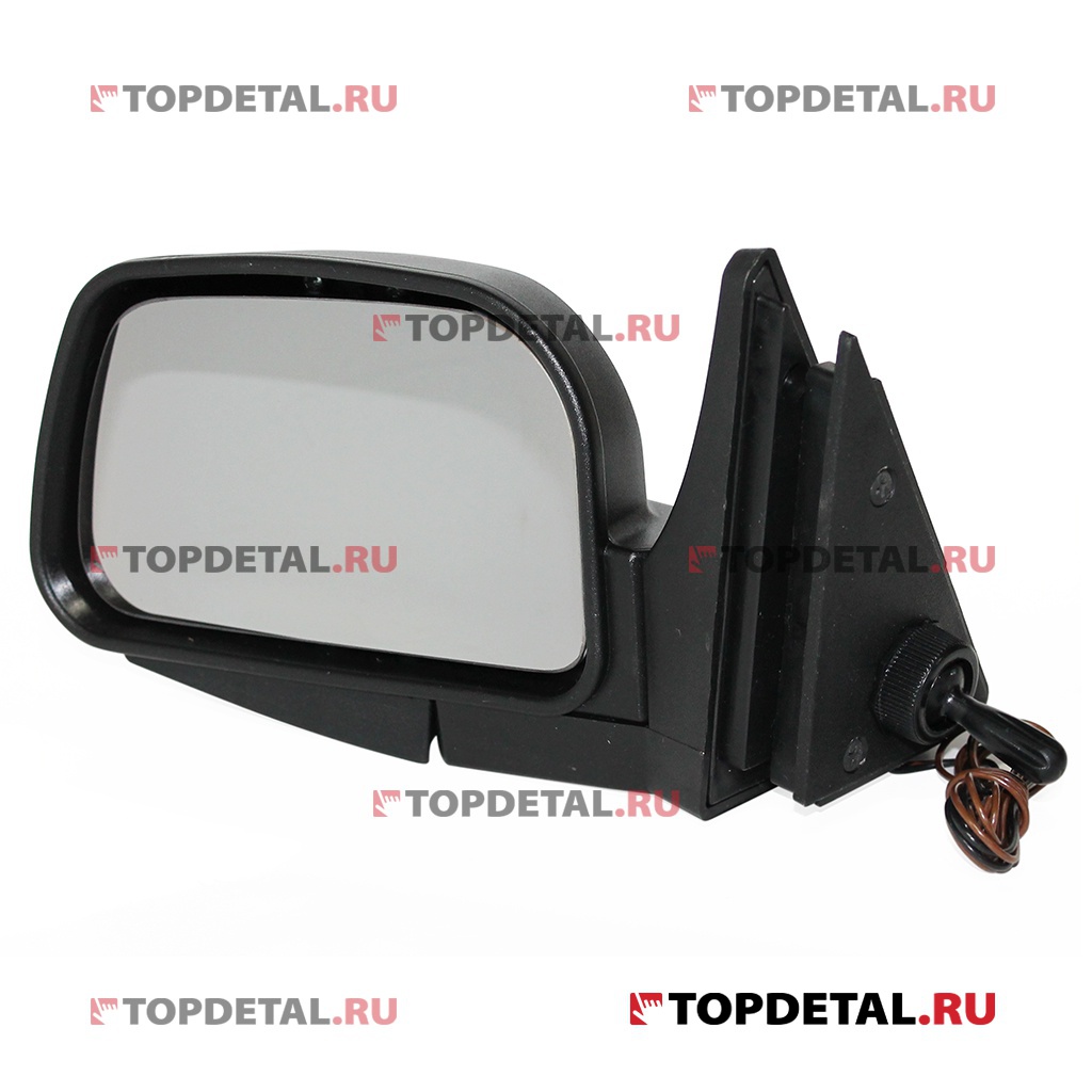 Зеркало заднего вида ВАЗ-2101-07 левое белое (Политех) в шагреневом корпусе с обогревом