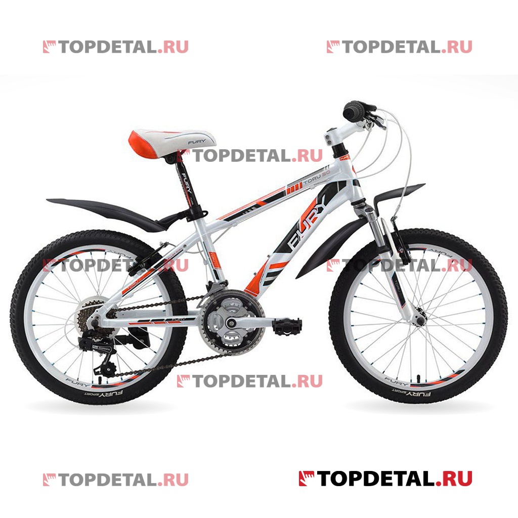 Велосипед FURY Toru 20 белый/оранжевый/черный