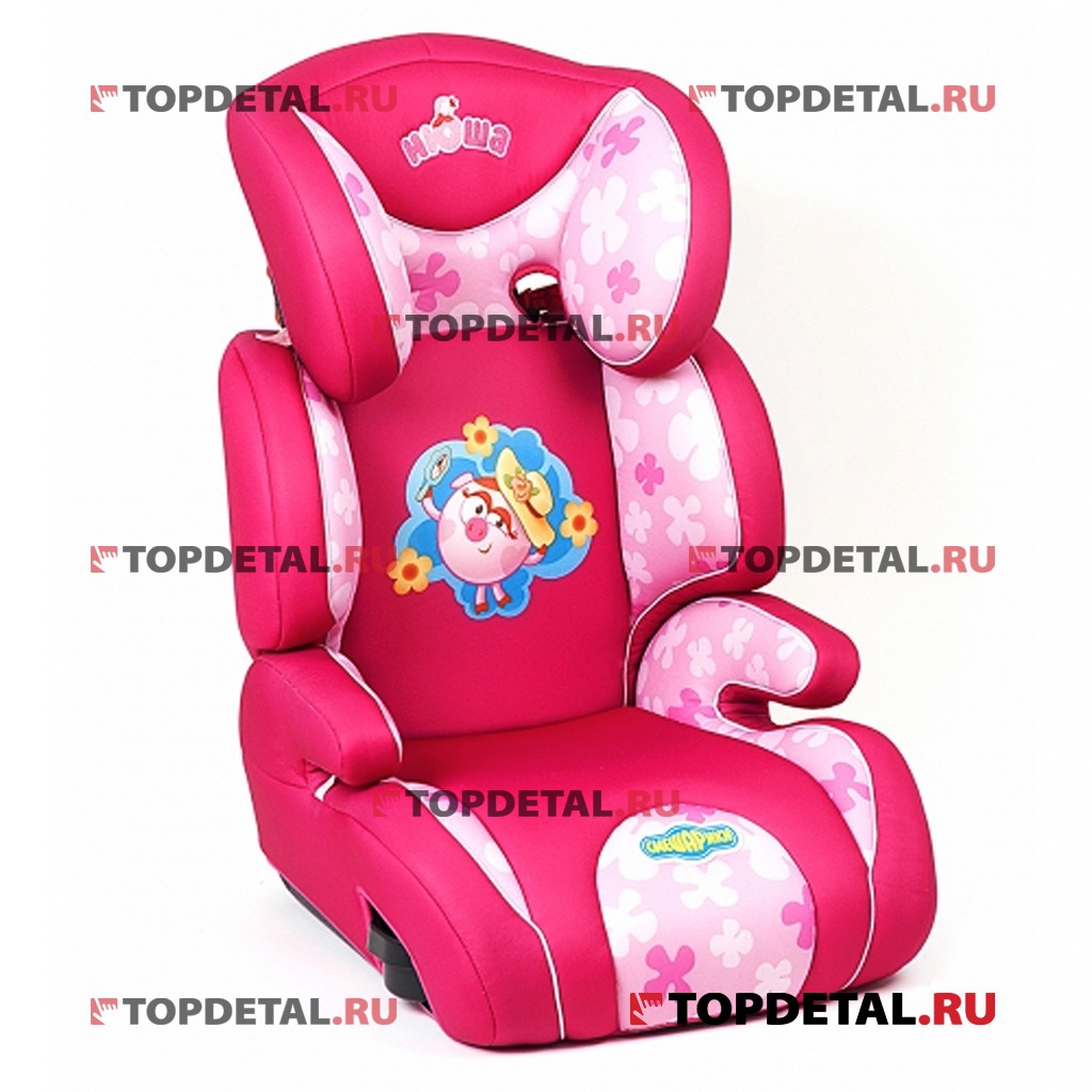 Кресло детское (от 15 до 36 кг) до 12 лет Смешарики полиэстер (розовый) "Нюша"