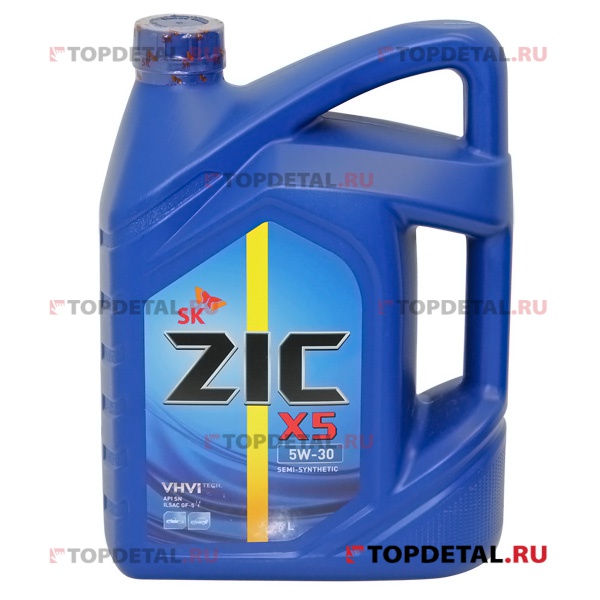 Масло ZIC X5 моторное 5W30 6л (полусинтетика)