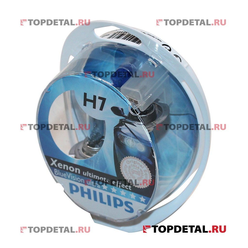 Лампа галогенная H7 12В 55 Вт РХ26d Blue Vision Ultra (2 шт.) Philips