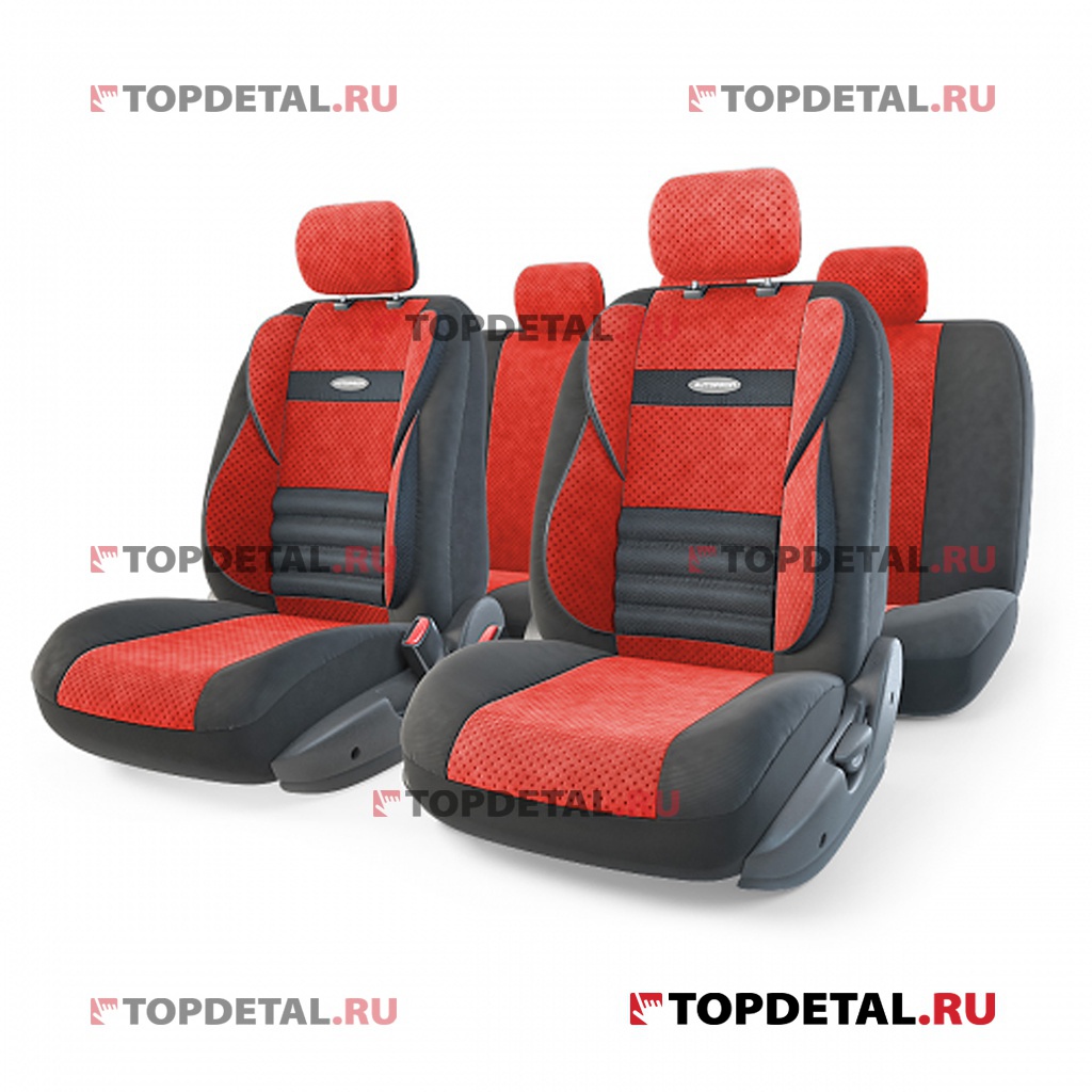 Чехлы на сиденья универсальные "COMFORT Combo" с ортопедической поддержкой (черный/красный) М