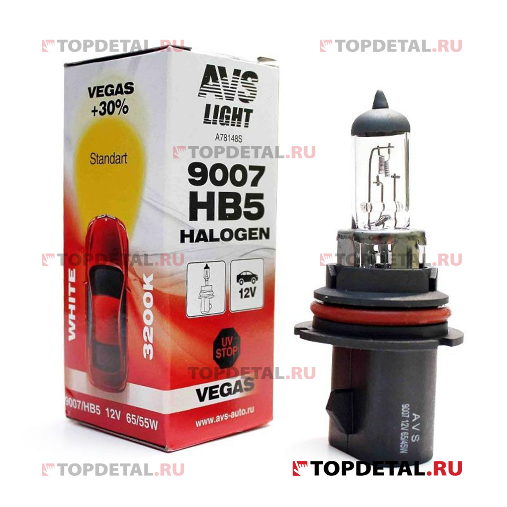 Лампа галогенная HB5 12В 65/55 Вт AVS Vegas (9007)