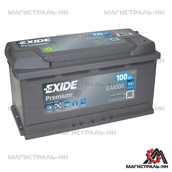 Аккумулятор 6СТ-100 EXIDE Premium о.п. пуск.ток 900 А (353х175х190) клеммы евро EA1000