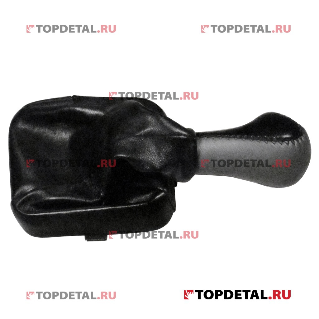 Ручка КПП ВАЗ-2110-2112 (кожа) с рамкой (серый)